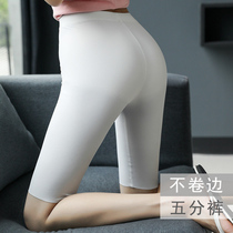 Anti-Walking Light Safety Pants Woman Summer Thin 50% Pants Elastic Big Code Riding Mid Pants Wear THIN ICE-WIRE UNDERPANTS