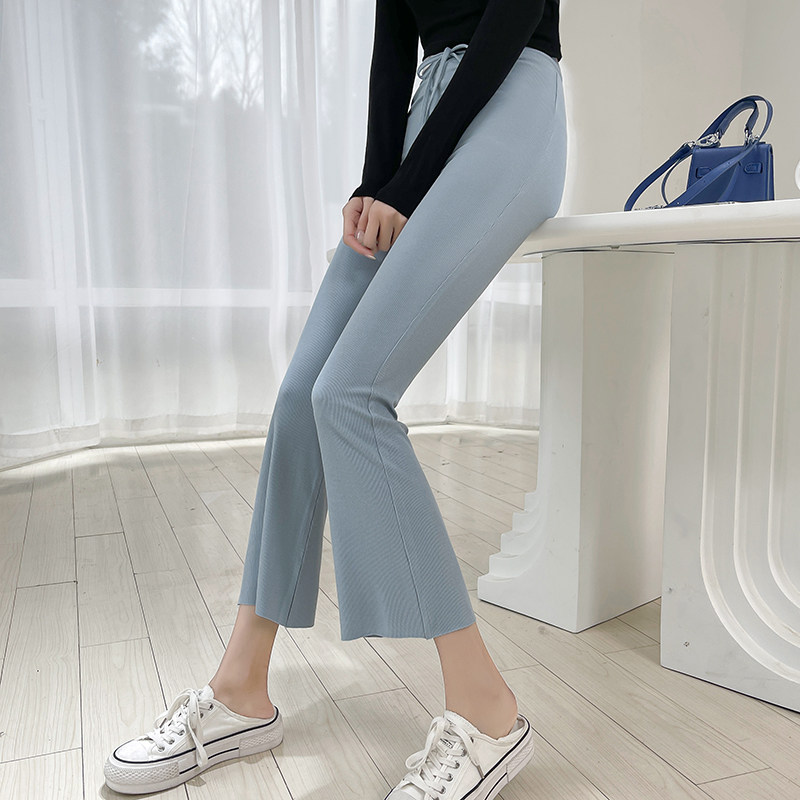 Broadlegged Pants Woman Spring Summer Thin style High waist pituitary micro-horn pants Modale elastic display slim 100 lap 90% casual pants