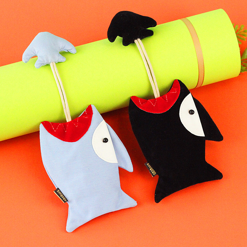Cuckoo tribal shark key bag cartoon cute drawstring key chain