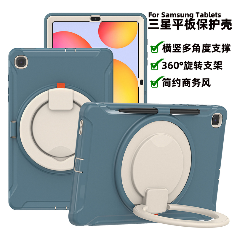 Suitable for Tablet S7Fe Protective Case Taba8 A7 S6 S8Ultra S8+ Case with Pen Slot Galaxy S6 Lite Anti-Fall Computer Protective Case Thin and Lightweight Non-Magnetic Simple Business Black