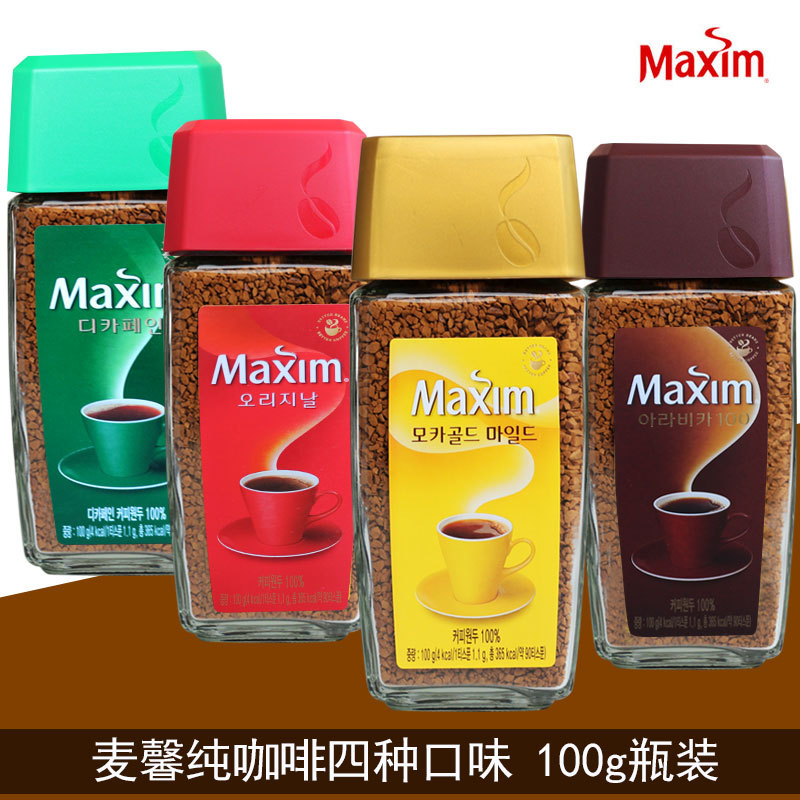 Mai Xin Pure Coffee Powder 100g Korean Mocha Low-Caffeine Original Arabica Black Coffee No Added Sucrose Bottled