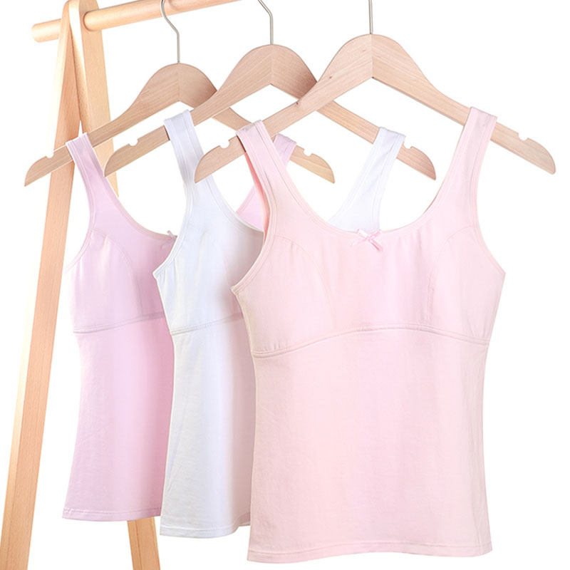 Developing girls wear small vests to prevent bumps in summer thin underwear for children aged 10 years old 13 girls pure cotton bra