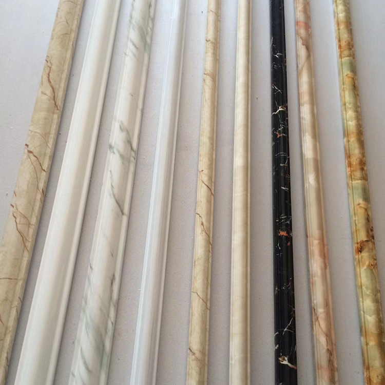 PVC imitation marble line European semi-circular waist line Background wall flat line Stone-plastic door cover pressure edge line Ingot line