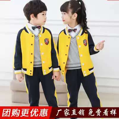 Kindergarten garden clothes spring and autumn school uniforms English children's class clothes sportswear set cotton three-piece