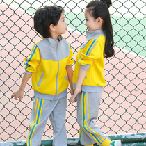 Kindergarten garden clothes Spring and autumn clothes Primary school school uniforms suit Childrens class clothes sportswear pure cotton autumn British style new