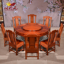 Hon Day Style Vintage Red Wood Table Round Table 1 8 m Myanmar Flowers Pear Big Fruit Purple Sandalwood Round Table Carved Flowers