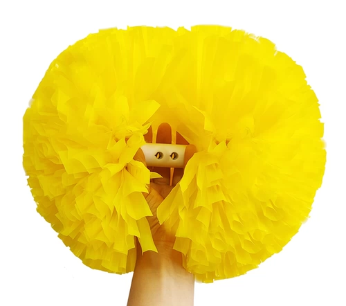 Красочный цветок черлидинга, ручка команды поддержки, рука, цветок, дети, держащие цветок, спортивная встреча, кампус, группа, гимнастика, танец