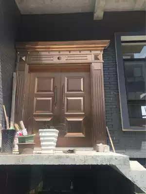 Stainless steel 304 entry door double switch Villa Roman column door Rural courtyard imitation copper anti-theft splicing building door