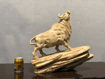 Wood Carving Bull Swing Piece Wall Street Bull Gas Rush of the Zodiac Shoosheng Bull Jo Relocation Office Desktop Furnishing Opening Ceremony