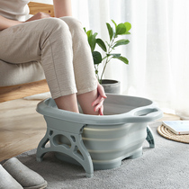 Foldable foot bucket to deepen the foot bath over the calf dormitory household plastic thick massage foot wash basin portable