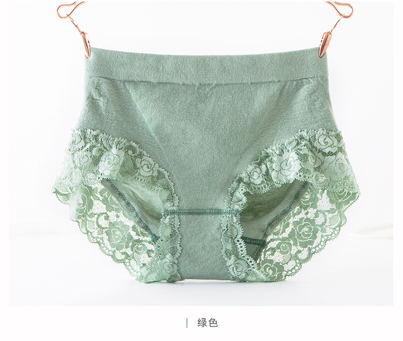 Anjo 2 tải cotton eo bụng gói hip ren nữ đồ lót đơn giản thoáng khí kích thước lớn tóm tắt hông - Giữa eo quần xì áo vú