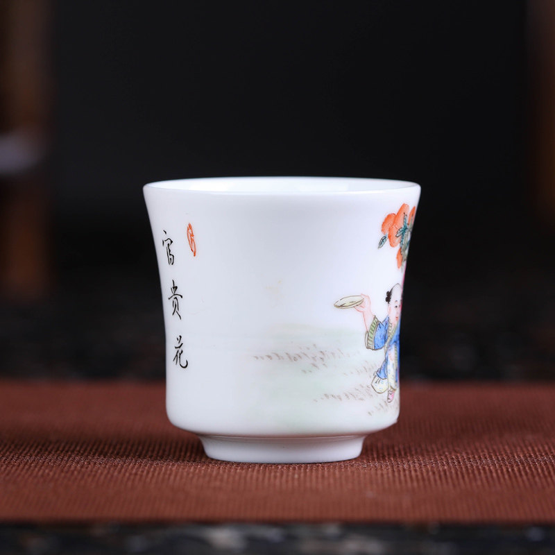 Offered home - cooked in jingdezhen porcelain pure manual handless small bowl famille rose porcelain sample tea cup masters cup kung fu a cup of tea cups