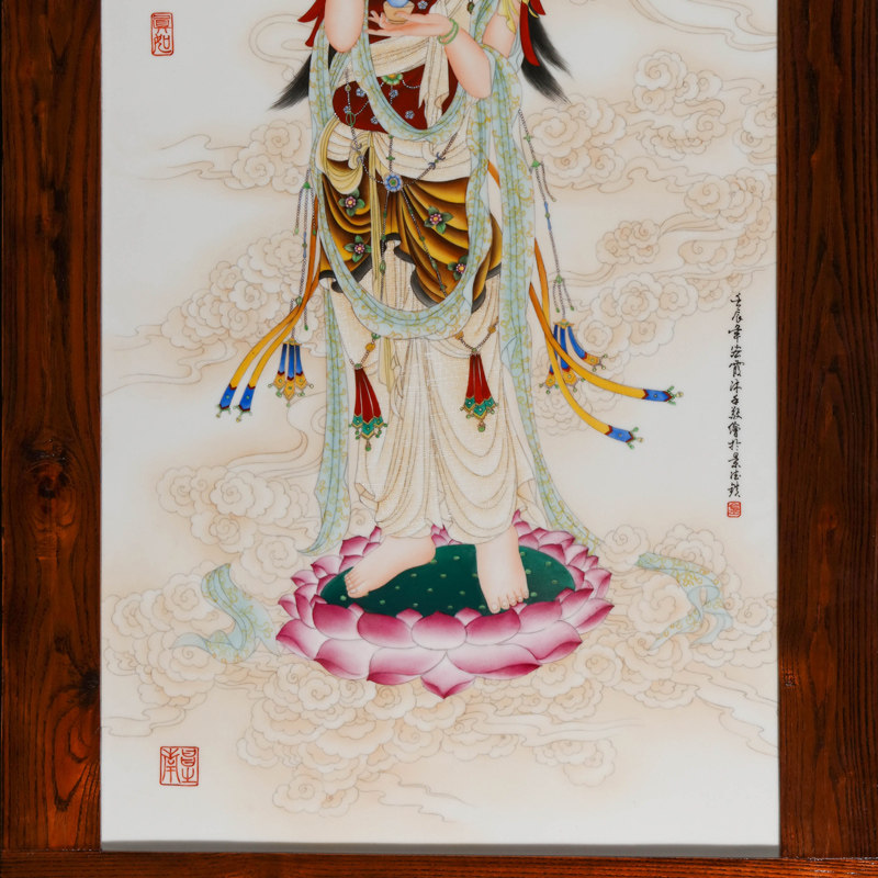 Offered home - cooked adornment in the sitting room corridor murals jingdezhen ceramic furnishing articles hand - made porcelain plate painting porch corridor of Buddha