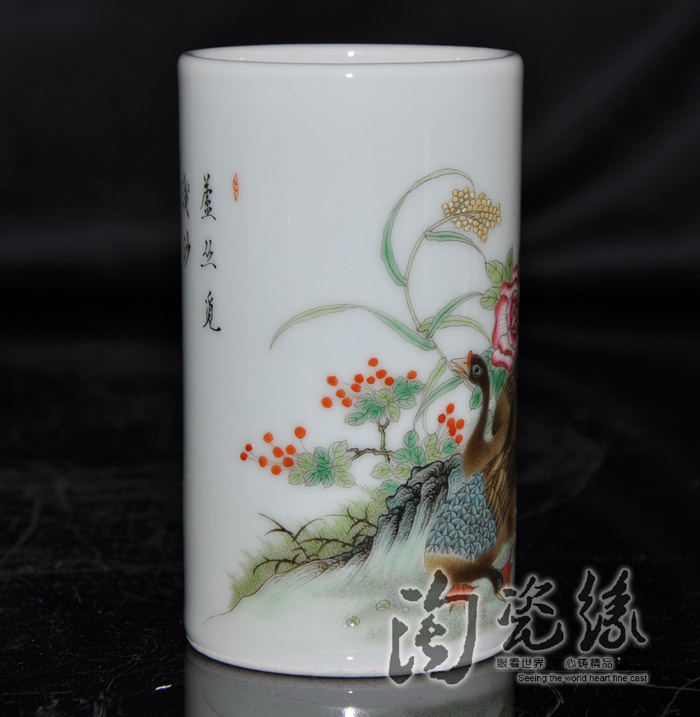 Offered home - cooked in jingdezhen ceramic gifts creative office colored enamel porcelain vase stationery four furnishing articles quality goods