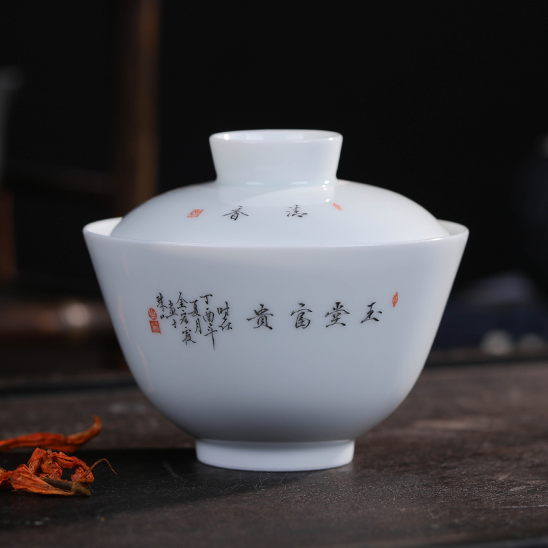 Offered home - cooked in jingdezhen ceramic three tureen tea only pure manual tea ware teacups hand - made colored enamel porcelain bowl