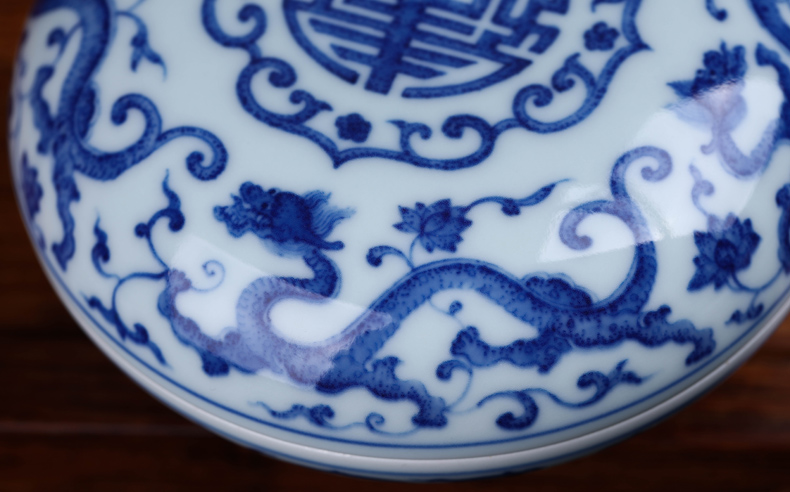 Offered home - cooked in jingdezhen ceramic ink pad jewelry box pure manual bucket color porcelain stationery furnishing articles blue and white porcelain decoration
