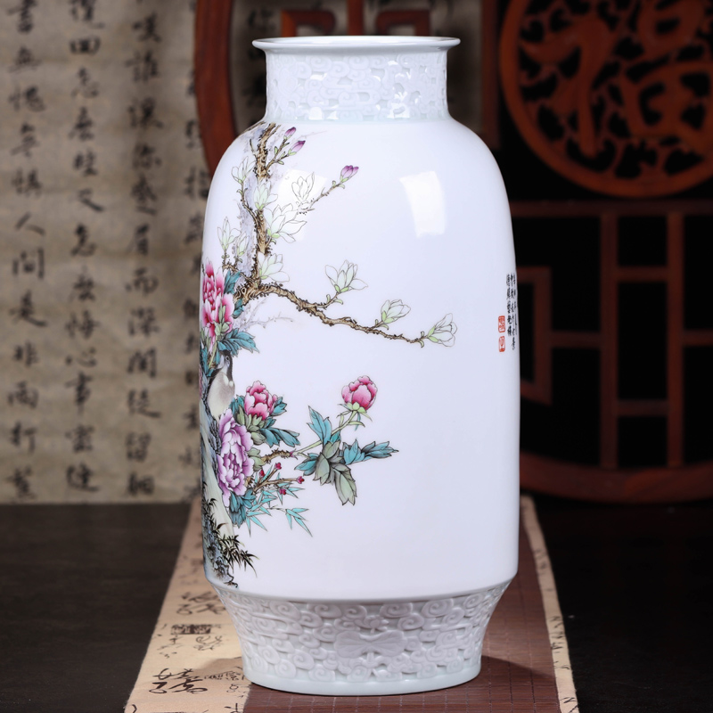 Offered home - cooked masters in jingdezhen ceramic art hand - made and furnishing articles checking porcelain enamel vase household ornaments
