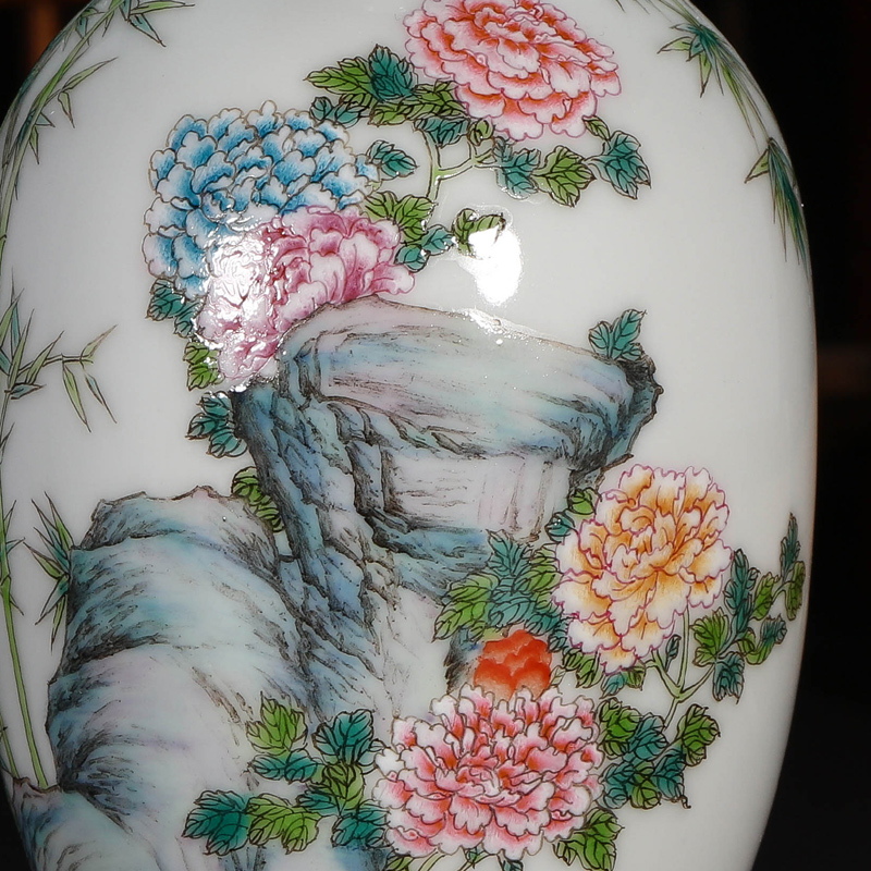 Offered home - cooked checking porcelain in jingdezhen ceramic vase furnishing articles hand - made colored enamel household adornment art