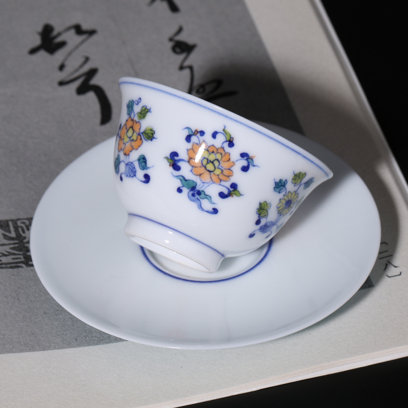 Offered home - cooked in jingdezhen porcelain teacup hand - made sample tea cup tea checking ceramic tea ware bowl handless small tea light