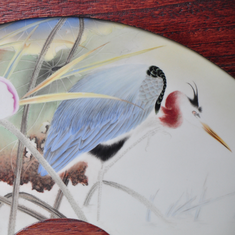 Offered home - cooked adornment new color porcelain in jingdezhen famous Jin Hongxia hand - made porcelain plate painting central scroll painting traditional Chinese painting