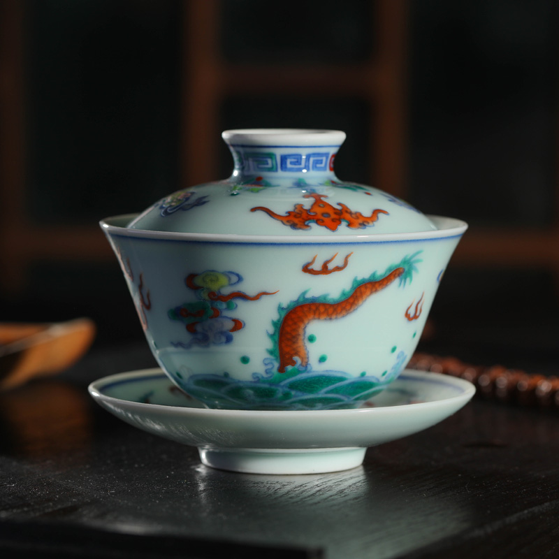 Offered home - cooked in only three tureen ceramic bowl with hand - made porcelain tea ware jingdezhen kung fu tea tea large household