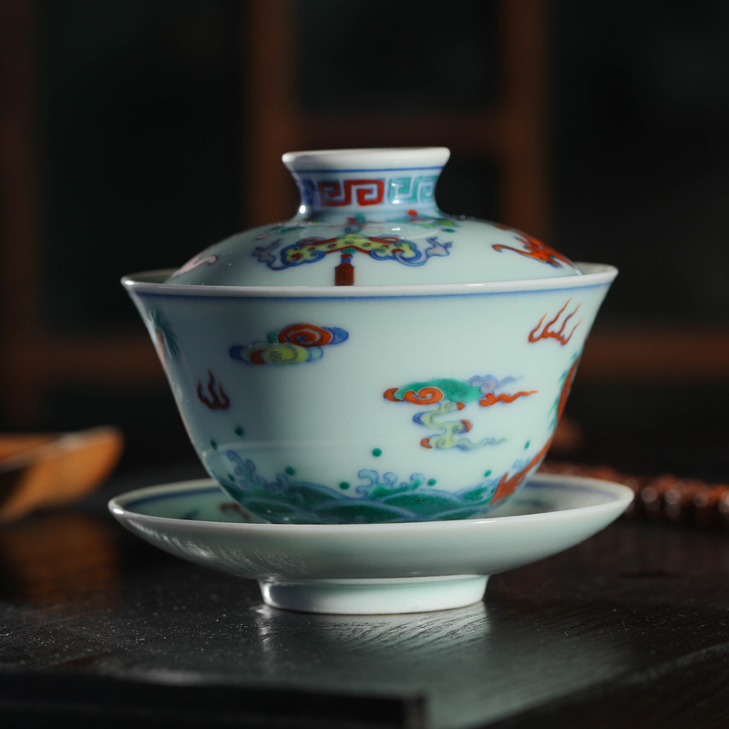 Offered home - cooked in only three tureen ceramic bowl with hand - made porcelain tea ware jingdezhen kung fu tea tea large household