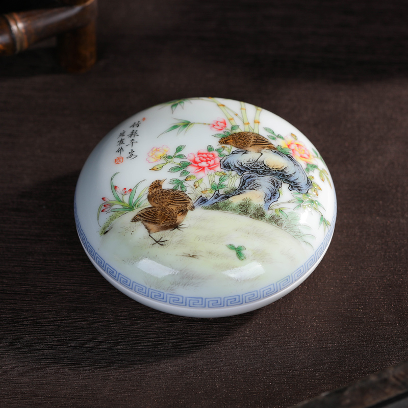 Offered home - cooked hand - made in jingdezhen porcelain jewelry box manual colored enamel porcelain home furnishing articles Gao Shangli inkpad boxes