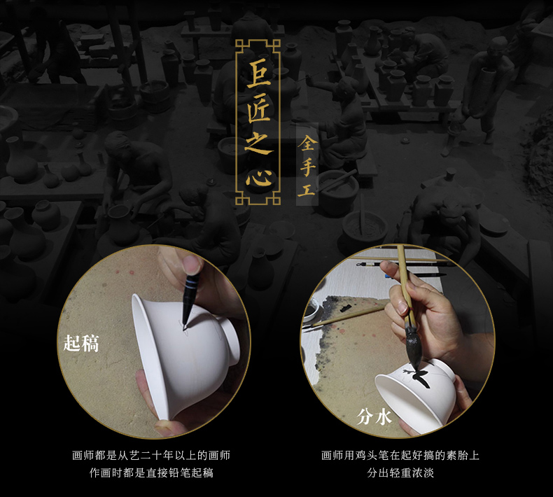 Offered home - cooked hand blue and white porcelain in jingdezhen porcelain tea set tea holder shovel tea accessories checking tea, Chinese style