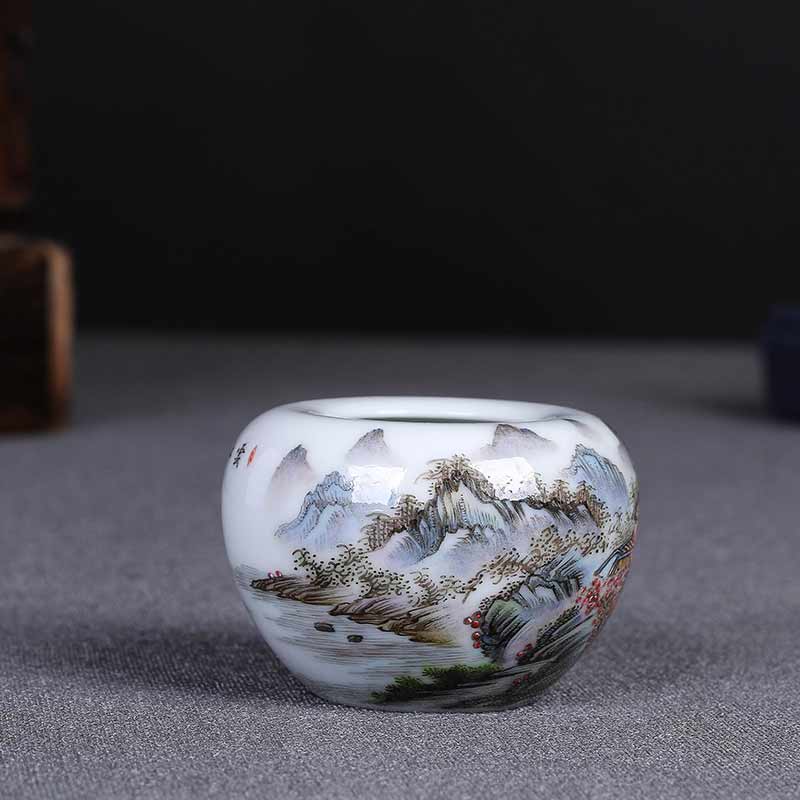 Tao porcelain margin of jingdezhen porcelain stationery pen container "four furnishing articles writing brush washer suit checking ceramic art act the role ofing is tasted