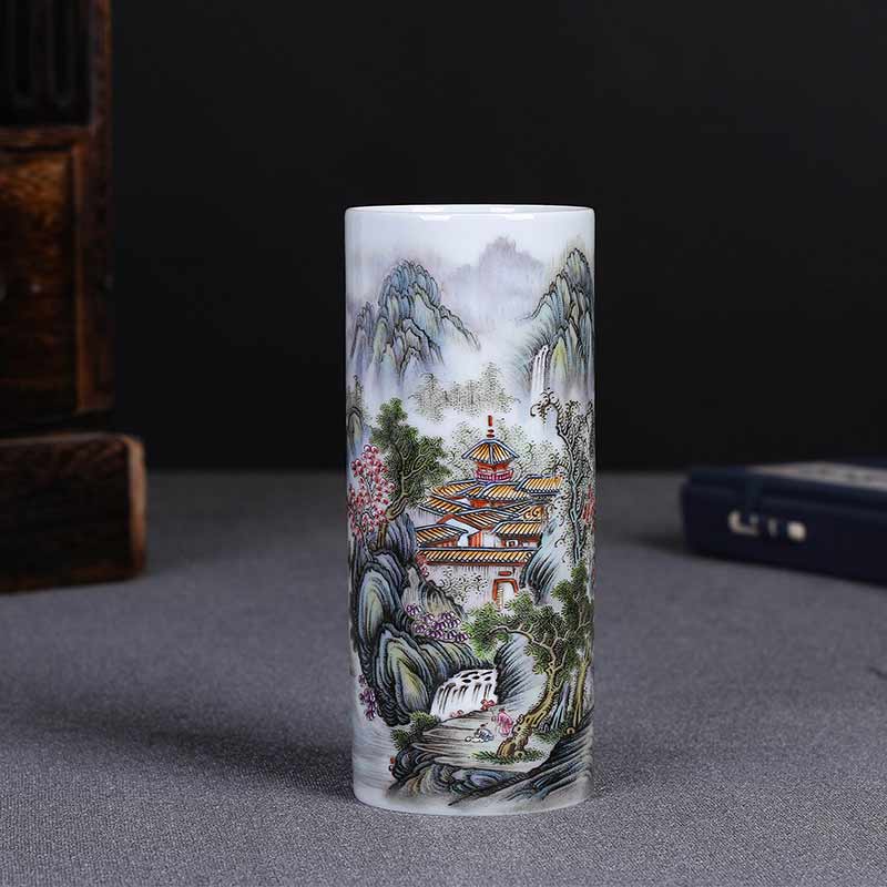 Tao porcelain margin of jingdezhen porcelain stationery pen container "four furnishing articles writing brush washer suit checking ceramic art act the role ofing is tasted