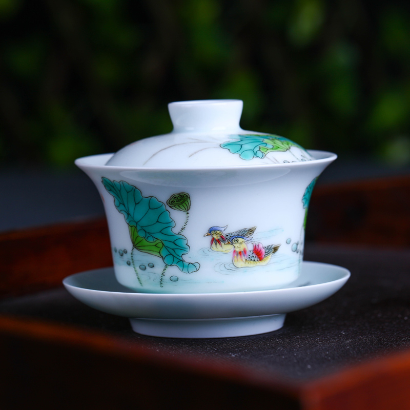Offered home - cooked three just tureen hand - made ceramic bowl in jingdezhen porcelain teacup checking tea kungfu tea cup