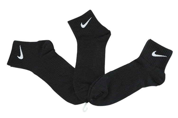 Nike ba đôi vớ thể thao nam vớ bóng rổ thấm mồ hôi dày vớ cotton chạy SX5546-010 - Vớ thể thao