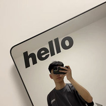 Male Clothing Store Mirror Sticker hell personality ions Wind English Toilet Wall Stickler Net Red Milk Tea Shop Decoration