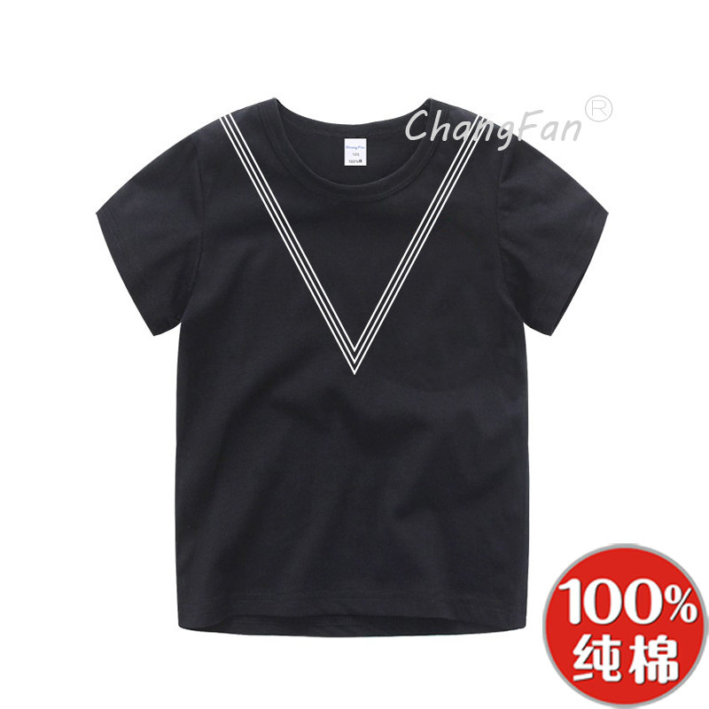 Áo thun bé trai mùa hè tay ngắn cho bé phiên bản Hàn Quốc của chiếc váy cotton mỏng mùa hè Áo bé gái quần áo đáy triều quần áo trẻ con