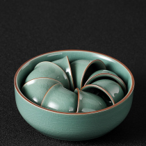 Gotham tea cup tea wash set Single Cup Open piece crack crack kung fu tea set can raise home retro black tea Puer Cup