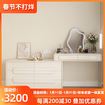 Bucket cabinet dressing table storage cabinet integrated combination bedroom telescopic corner master bedroom bed end makeup table net red cream style