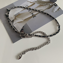 JCCC Shadow French Metal Chain Belt Women's Fashion ins Style Leather Waist Chain Retro Accessories Joker Waist Seal