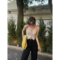 JCCC Shadow Shoulder Camisole Women's Summer Wear Design Skinny Interior Short Sleeveless Vest Top