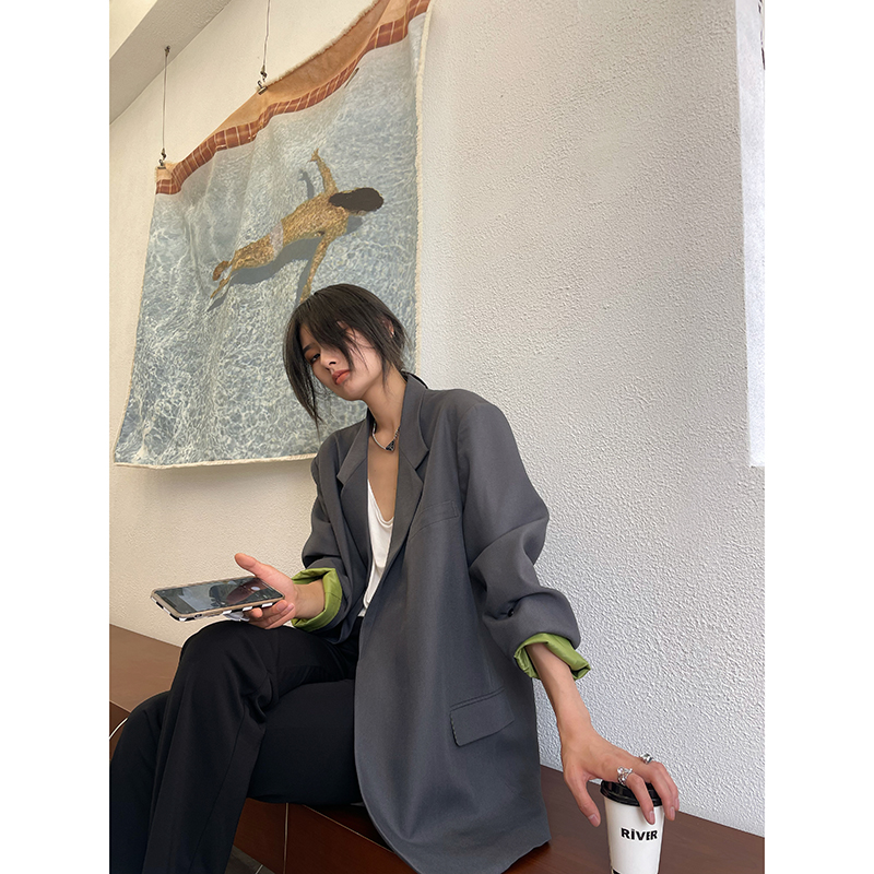 JCCC Shadow (female star) high-end suit jacket women's spring and summer casual loose design silhouette suit