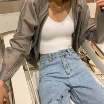 JCCC shadow U-shaped beauty back sling 2020 new outer wear umbilical solid color vest underwear bra integrated bandeau