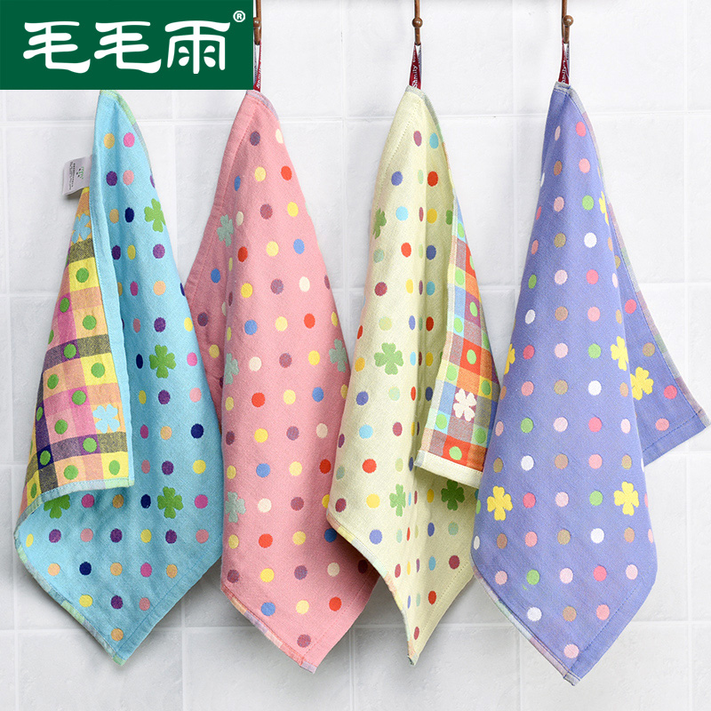 3 cotton wipe hand towel kindergarten children's towel wash face square cotton gauze water absorption soft hanging large square towel