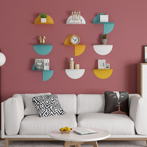 Simple modern punch-free corner decorative rack bedroom front desk background wall iron wall hanging storage rack special-shaped partition
