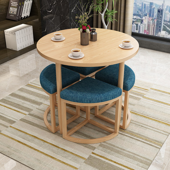 Simple reception and negotiation table and chair combination, economical reception, coffee and milk tea shop, casual small apartment, foldable small dining table