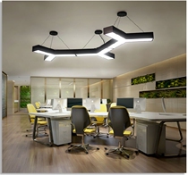 LED Modern minimal chandelier personality triangle shape Y-shaped office gym network cafe Industrial wind lighting