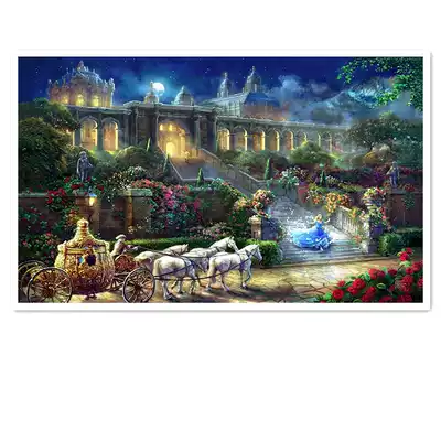 New precision printing DMC cotton embroidery cross-stitch living room bedroom landscape oil painting Cinderella carriage