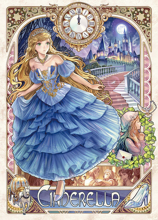 New printed DMC cross stitch living room bedroom children's room anime character Cinderella's dream crystal shoes