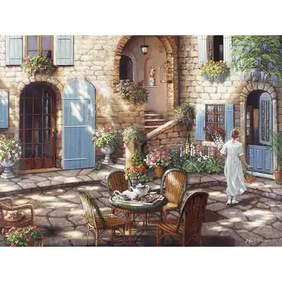 New precision printing DMC pure cotton embroidery thread cross stitch living room bedroom landscape oil painting European romantic town 20