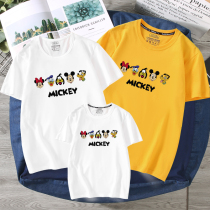 Star same parent-child dress summer short-sleeved Mickey T-shirt family of three four foreign mother and child Women tide ins