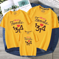 Parent-Child short sleeve t-shirt family of three four summer clothes 2021 New Tide mother and child mother and daughter foreign style cotton short sleeve