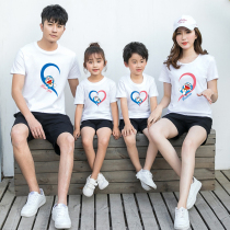 High-end cotton parent-child clothing summer clothing 2021 new short sleeve t-shirt family of three four foreign mother and child Women